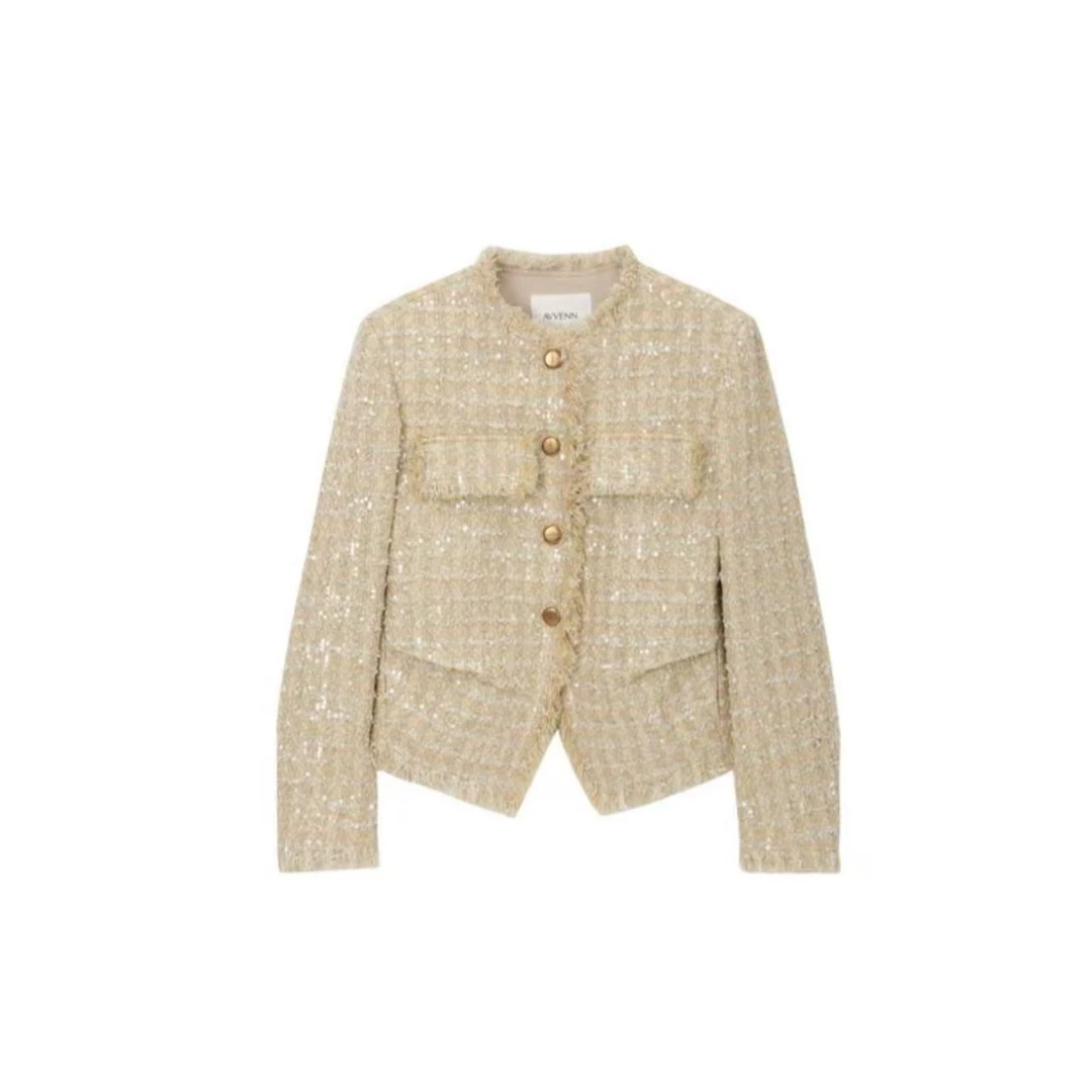 【ZS推荐】AVVENN新品香风短外套时尚针织休闲AL10105759