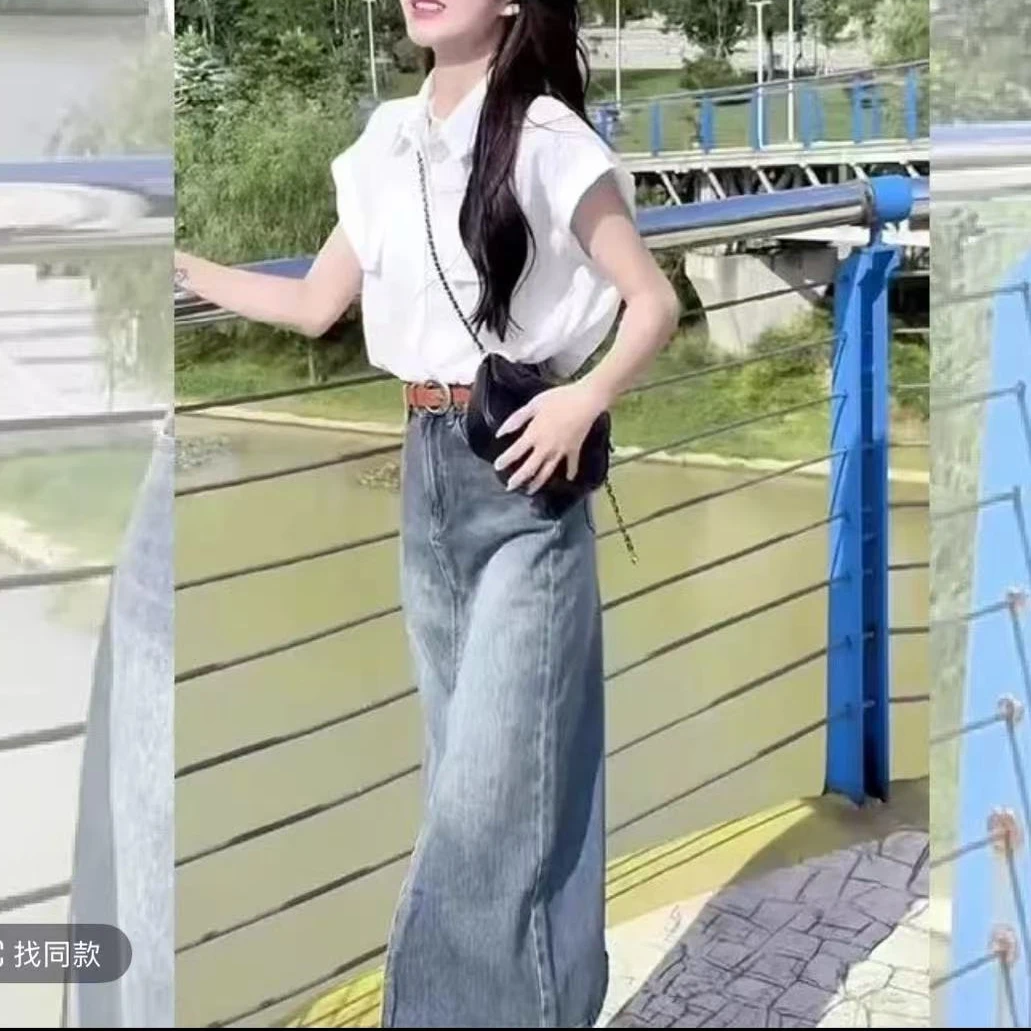 【艾萱萱】23167款双口袋翻领衬衣百搭宽松显瘦休闲上衣 约69