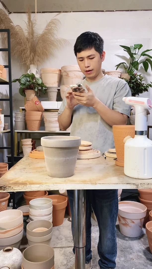 瑕疵无售后15*14灰陶 2盆无托