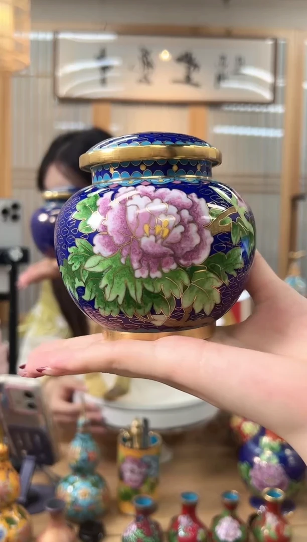 【闪购商品】CYG002景泰蓝茶叶罐 福字蓝