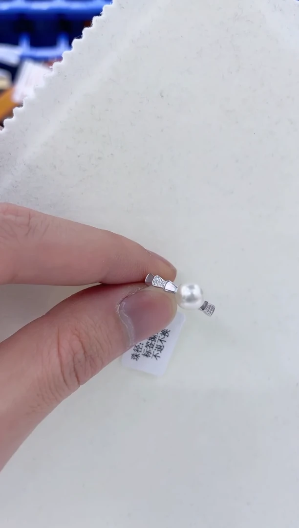 银S925镶嵌戒指海水珍珠