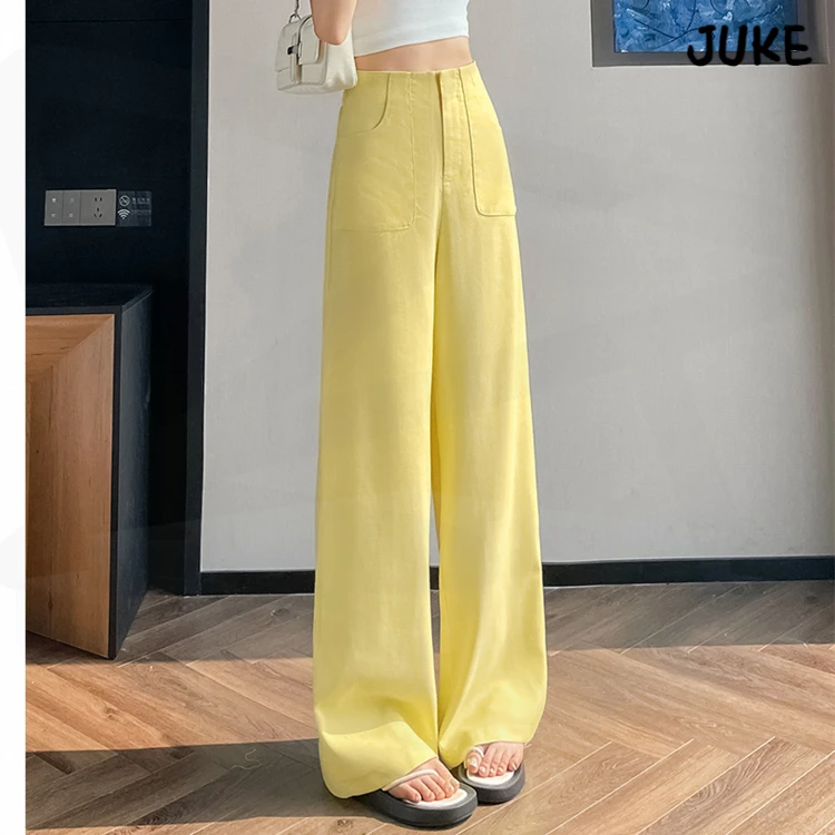 2025夏季新款亚麻阔腿裤冰丝高腰防晒棉麻休闲裤女