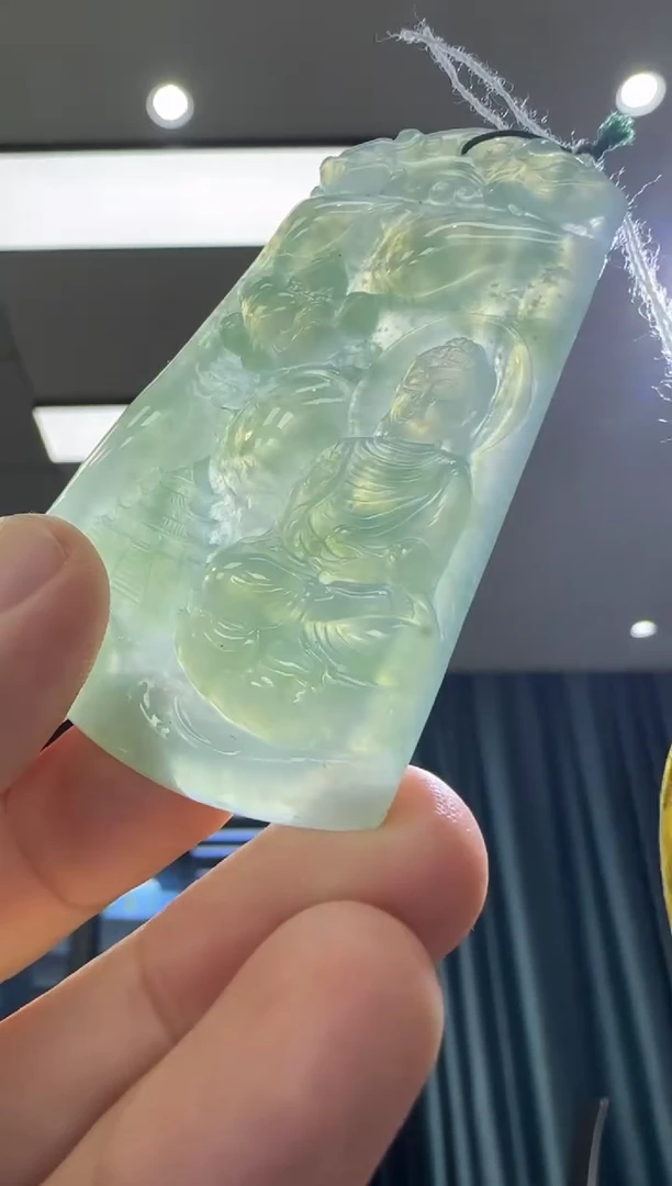 颈饰未镶嵌翡翠天然翡翠A货孤品一件