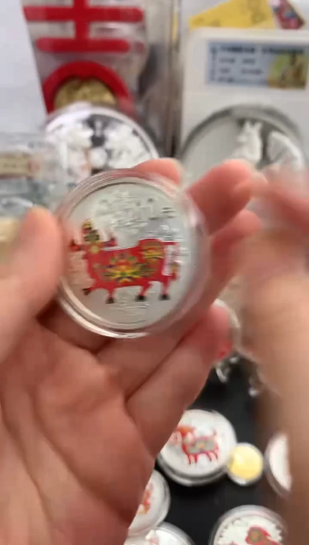 纯银筱*2009年1盎司彩银牛原盒