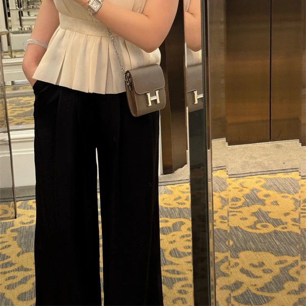 YPP！【极简缎面西裤】夏季时髦老气质高级感薄款宽松高腰西裤