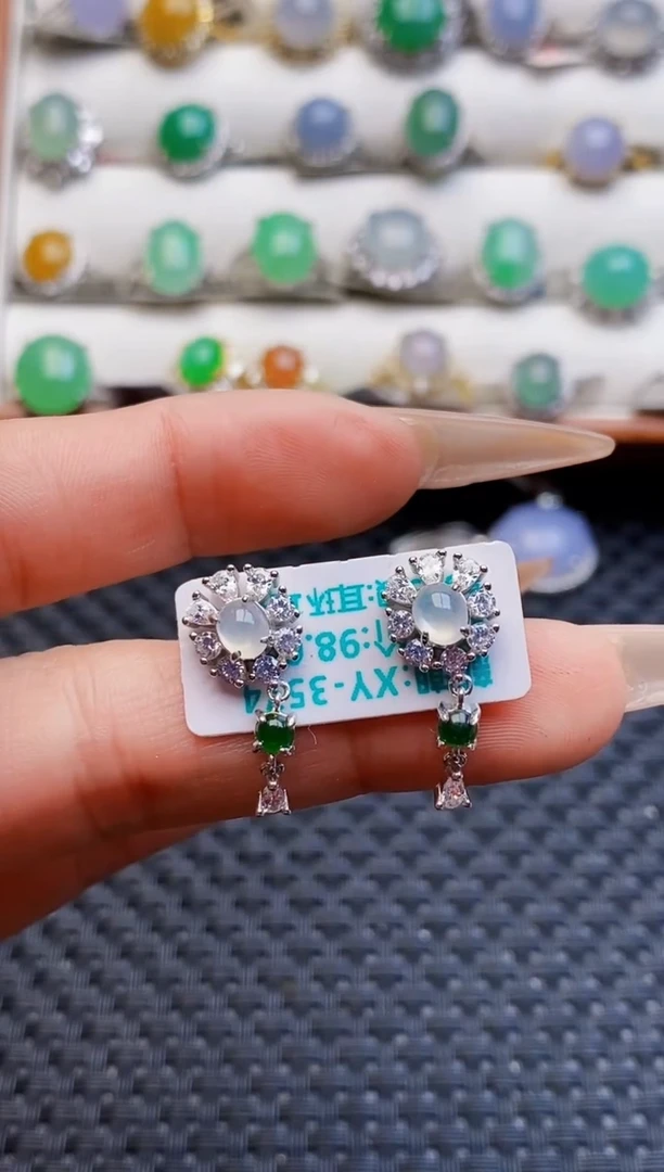 银S925镶嵌戒指翡翠5209