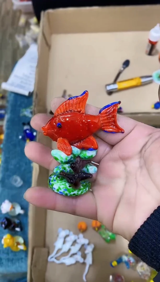 【闪购商品】琉璃手工艺品珊瑚红鱼