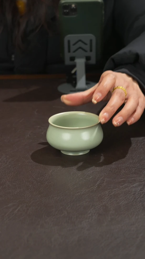 瓷宣宝汝瓷原矿原釉手工作品微瑕