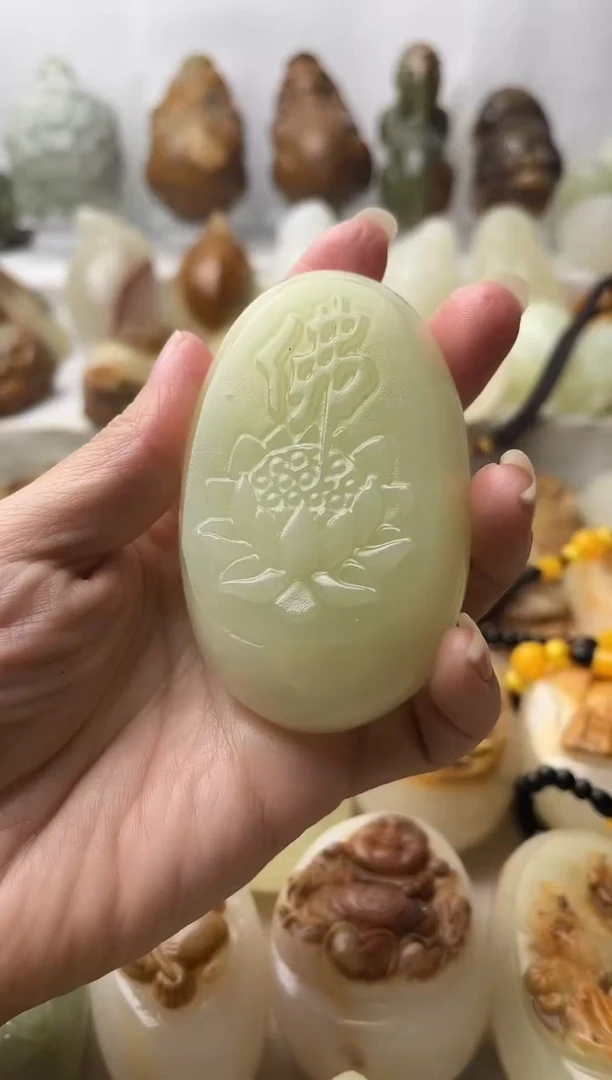 石材古青石棉纹正常不退换佛莲花