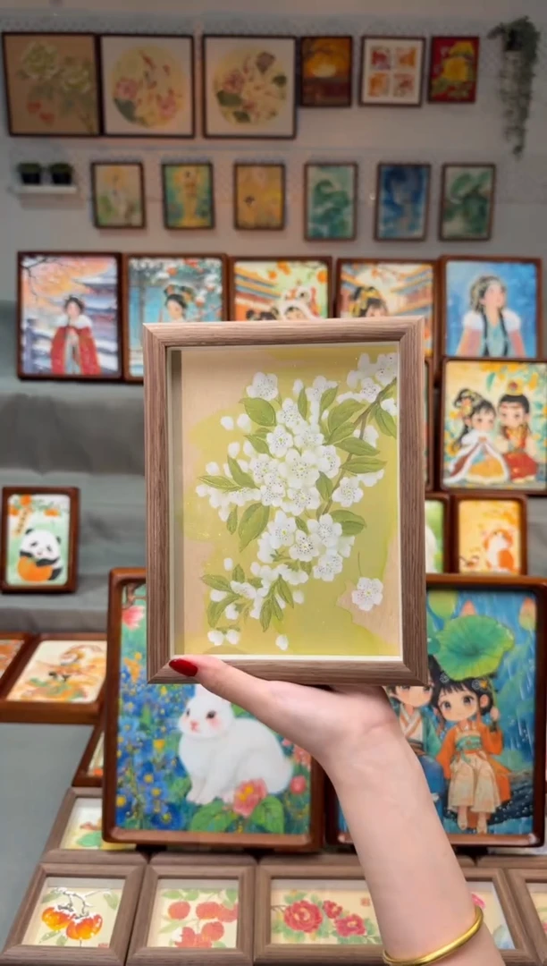 国画梨花开 手绘国画8