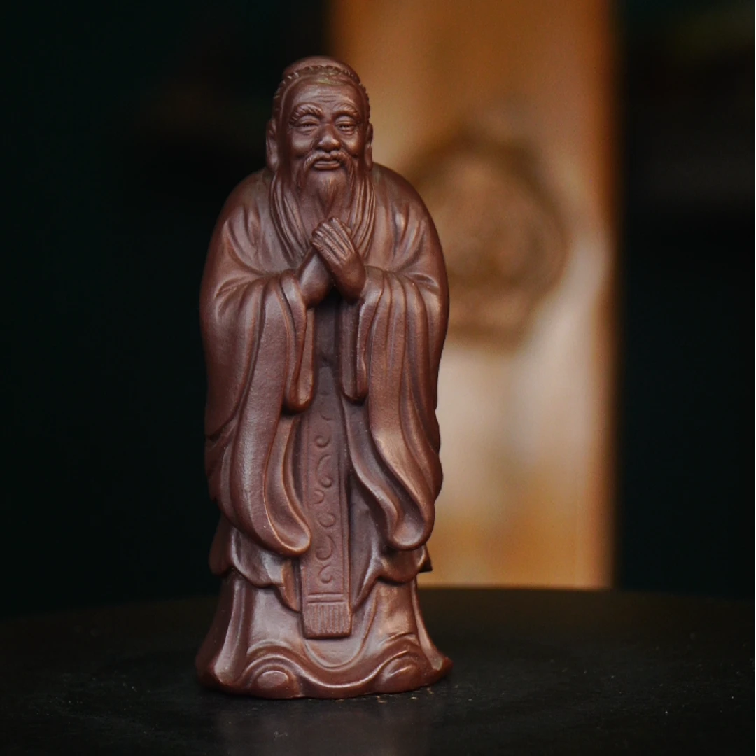 孔子 宜兴紫砂茶宠摆件