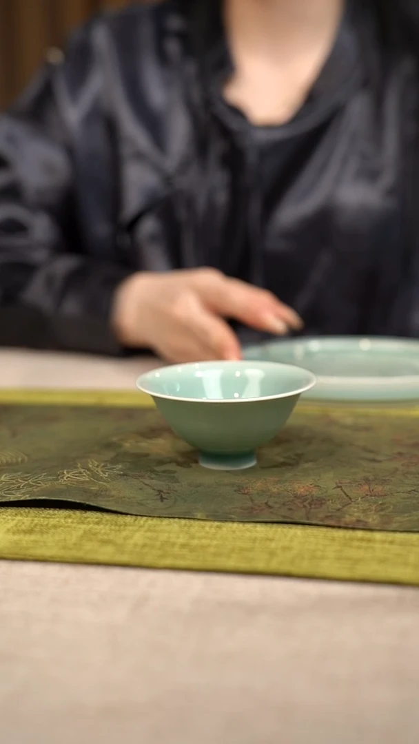 摆件龙泉青瓷 大业有成系列 斗笠杯