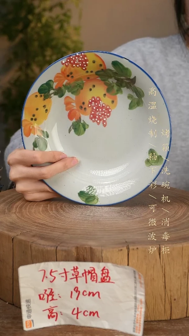 碗瓷景德镇手工手绘高温瓷釉下彩