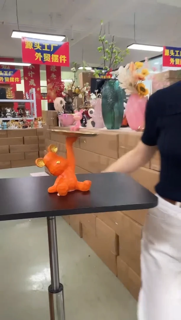 树脂【孤品仅一件】橘色熊托盘