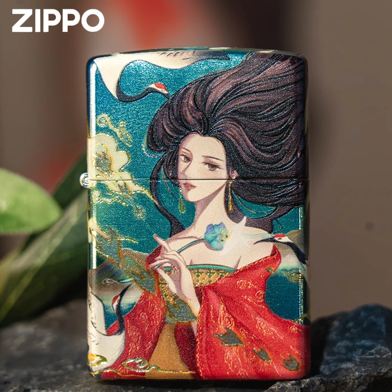 ZIPPO/之宝打火机原装正品 青霞仙姥古法堆银烫金国风国潮DYJ1