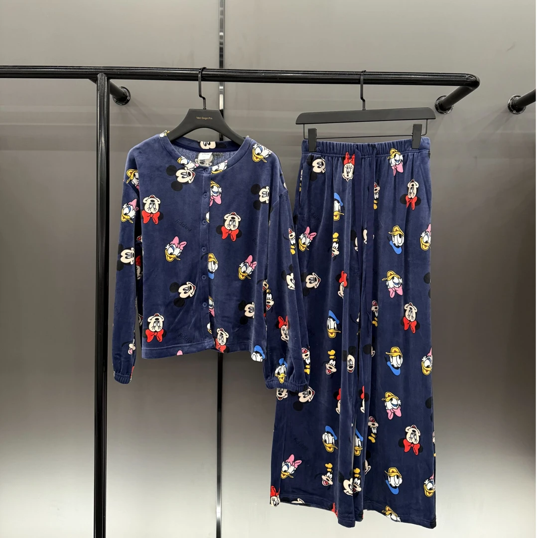 Disney/迪士尼【迪士尼-米奇朋友】 新款冬季可外海岛绒睡衣居家服