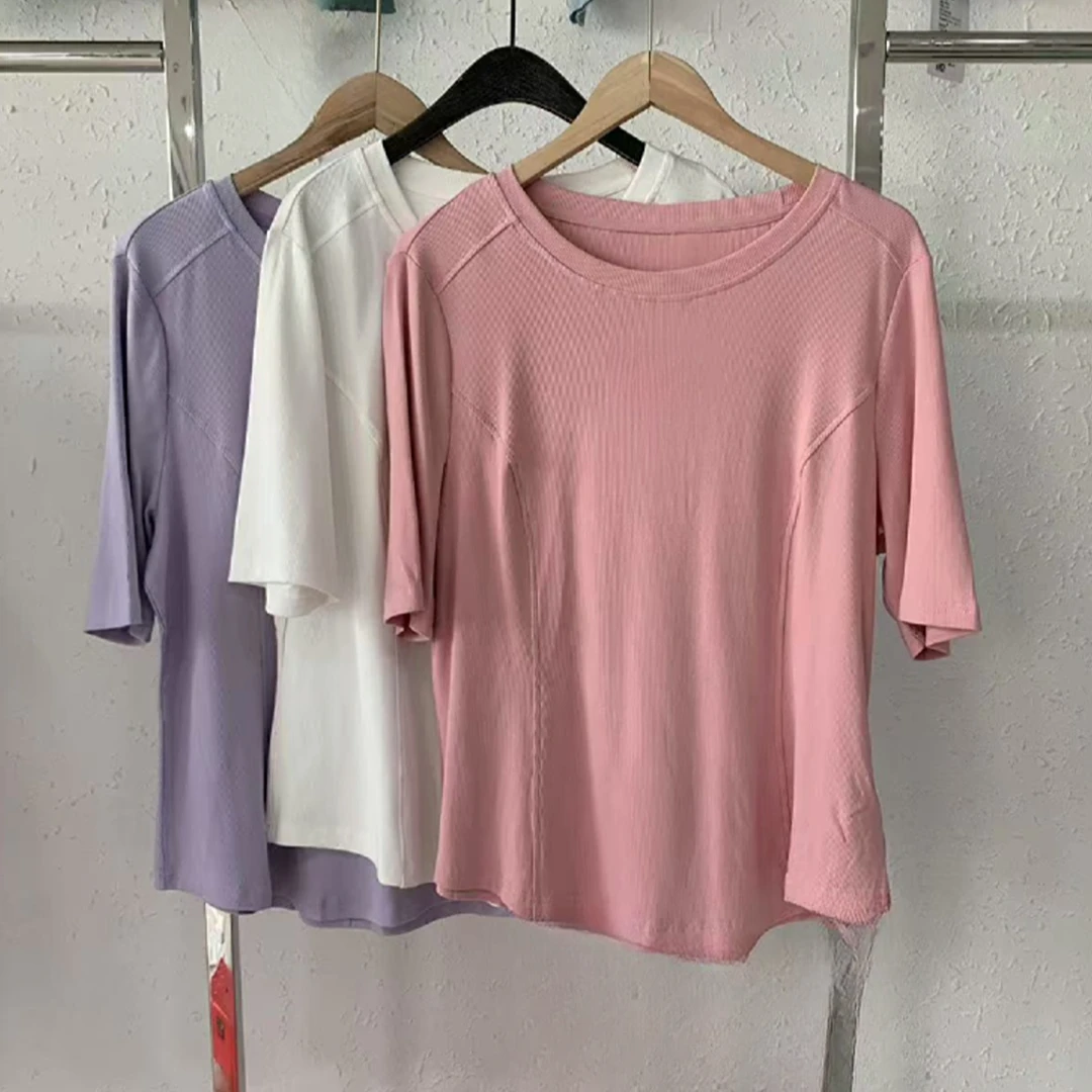 二姐家淼91511新款纯色百搭舒适T恤