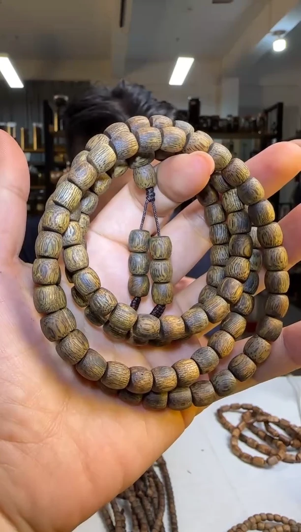 沉香手串沉水浮窖藏款牙香奇楠沉香直纹鼓珠7mm108颗多样性发1