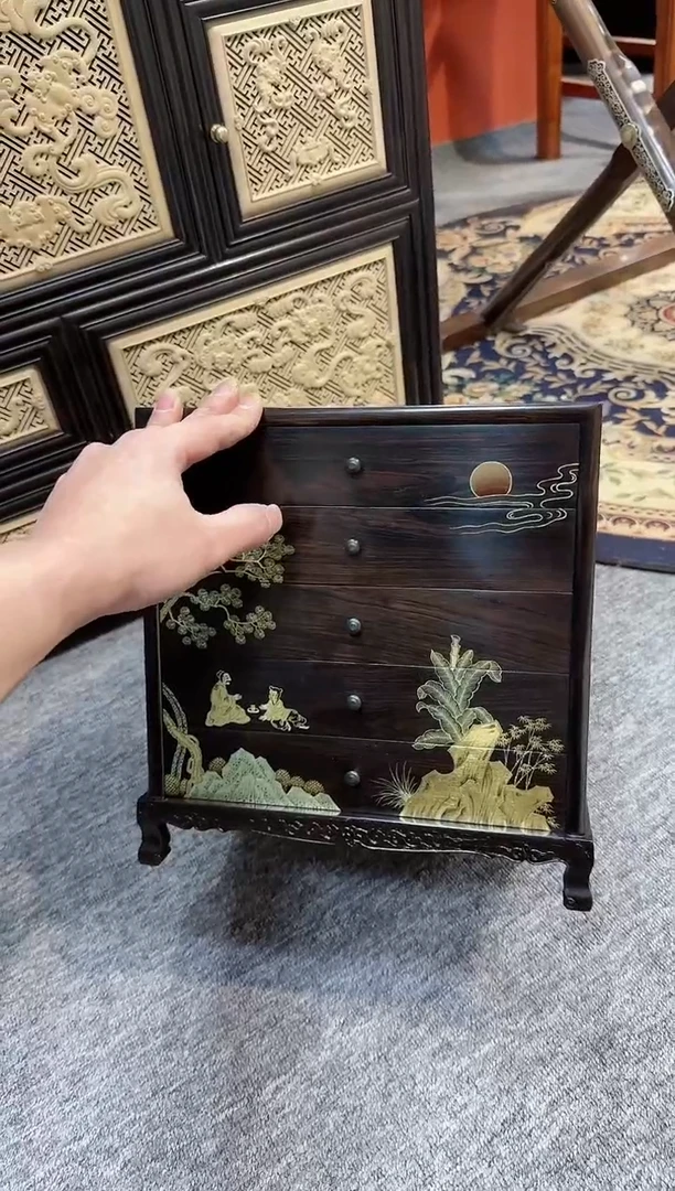 【闪购商品】黑酸枝木类成套家具斗柜