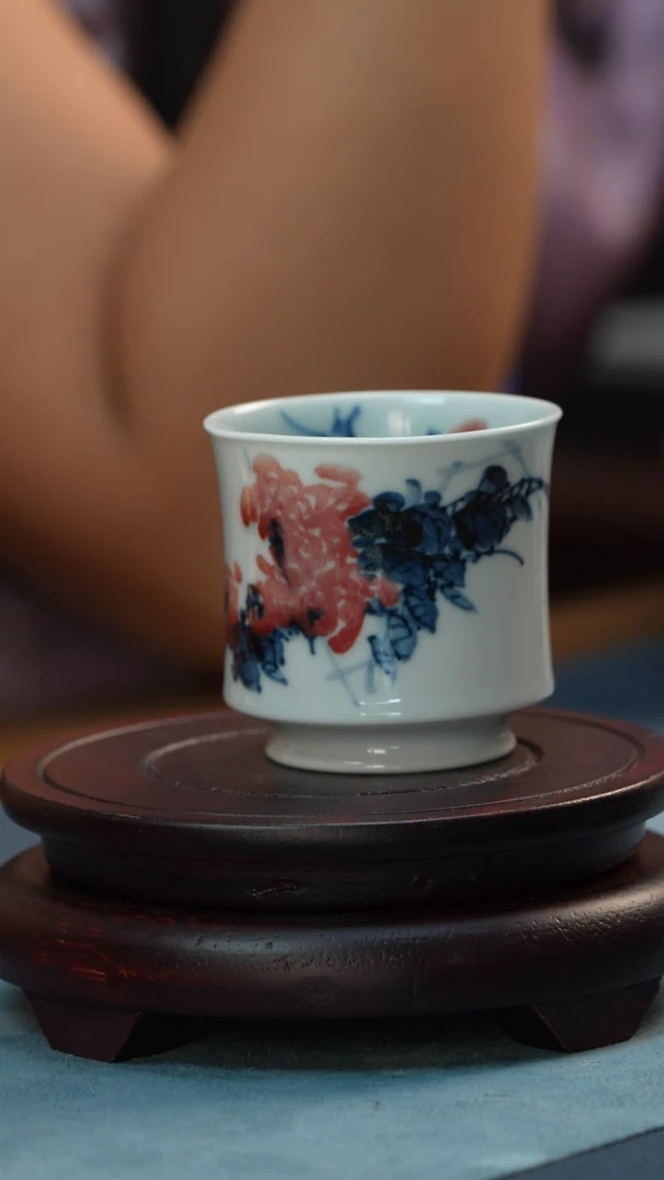 杯子非遗-龙浩研究院-青花加彩杯