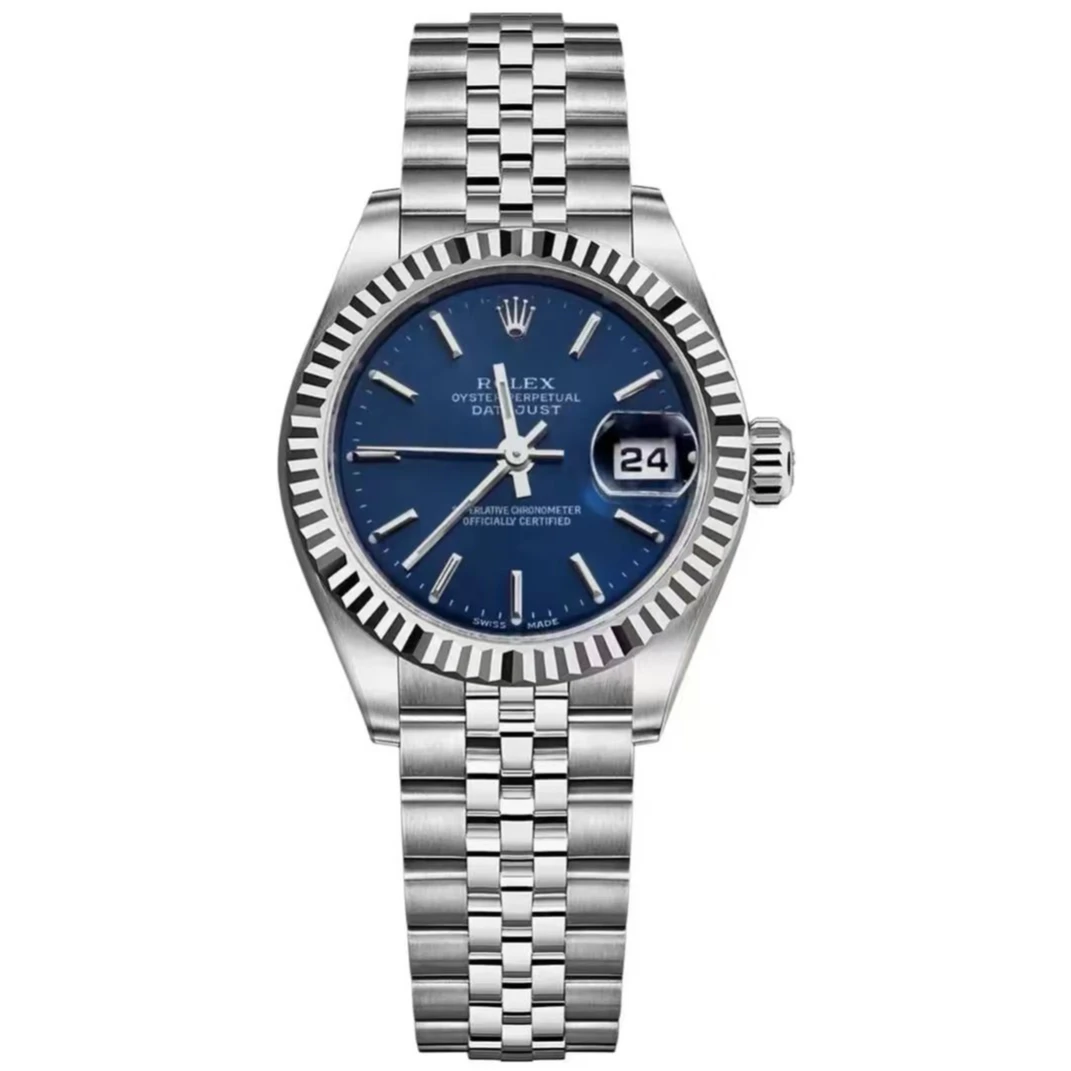 99新 Rolex/劳力士 女装日志-蓝盘条刻牙圈-26mm