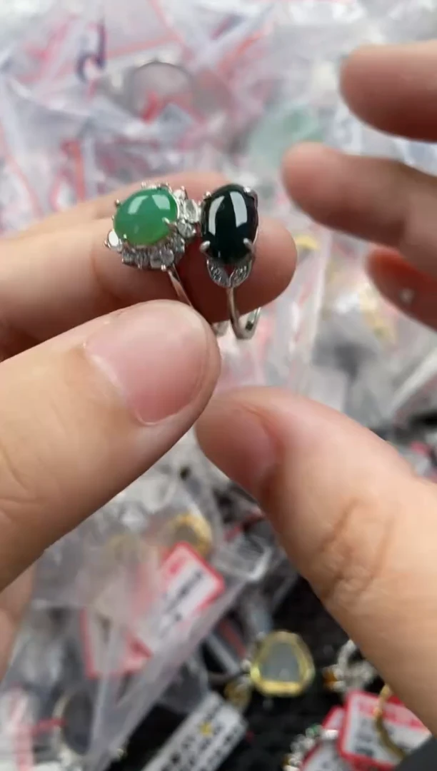 银S925镶嵌戒指翡翠444    8