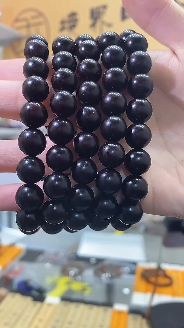 檀木沉水小叶紫檀1.0圆珠单圈