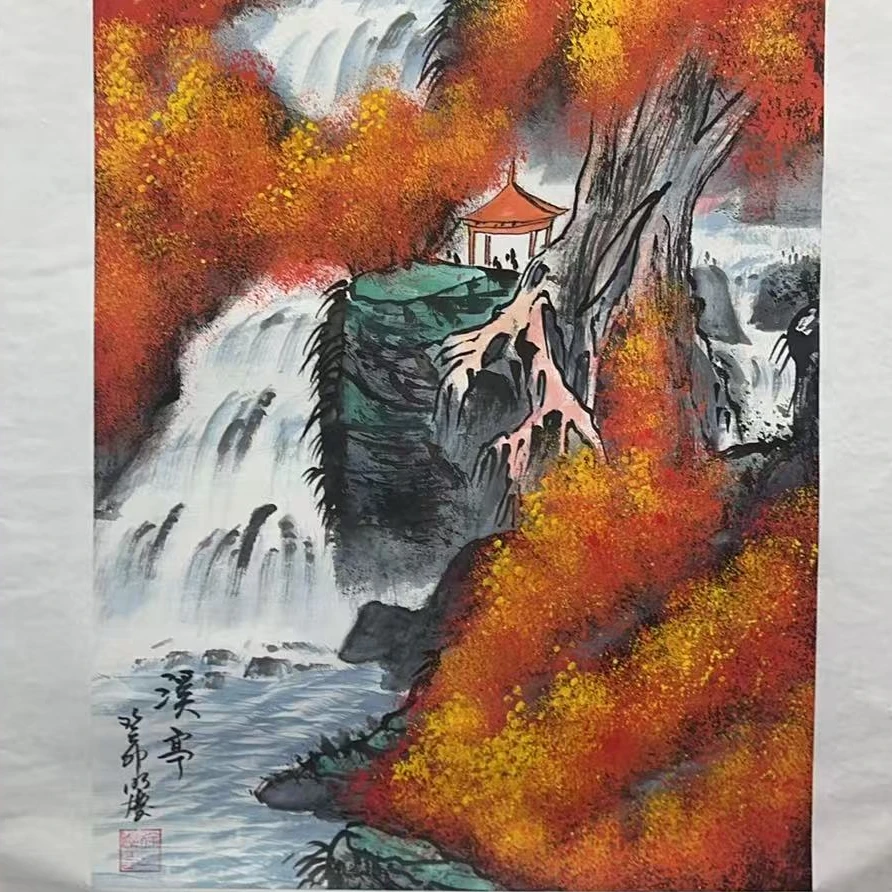 国画作品-徐明庆-四开三-溪亭