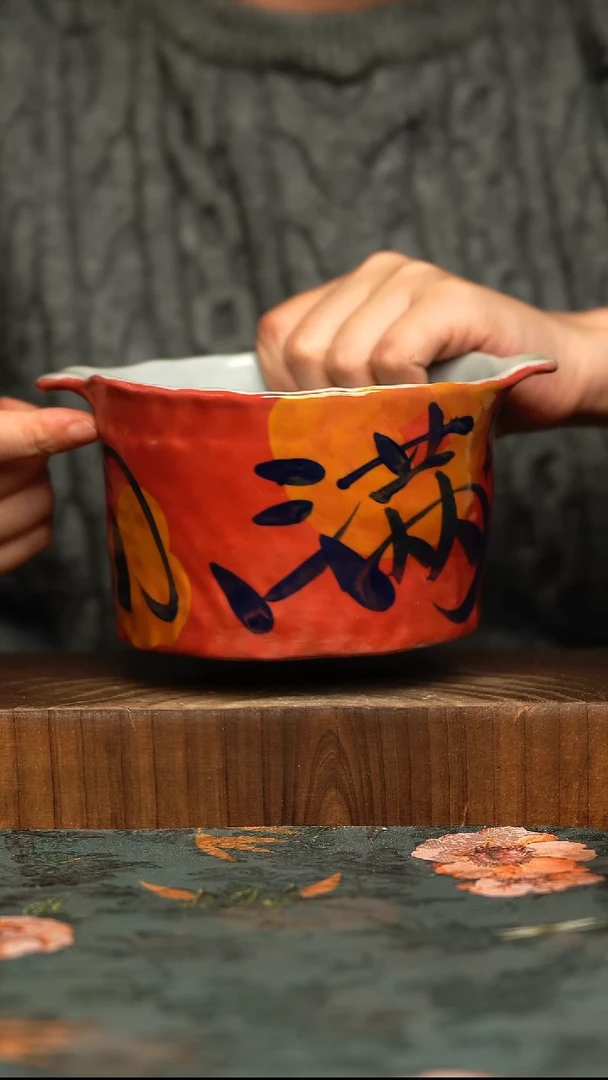 杯釉下彩手工手绘同款陶器