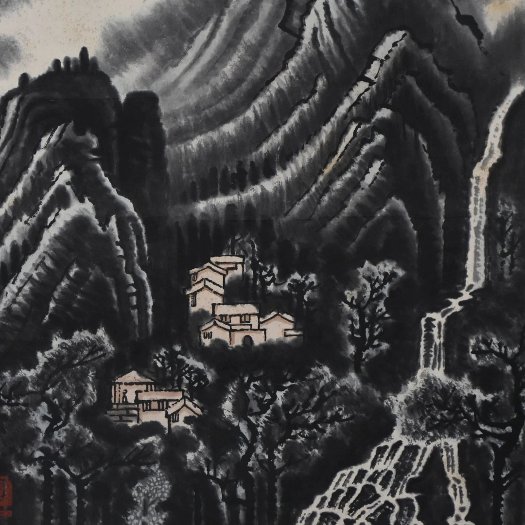 HM8067 李永顺 雨后山色 51×34cm 纸本镜片