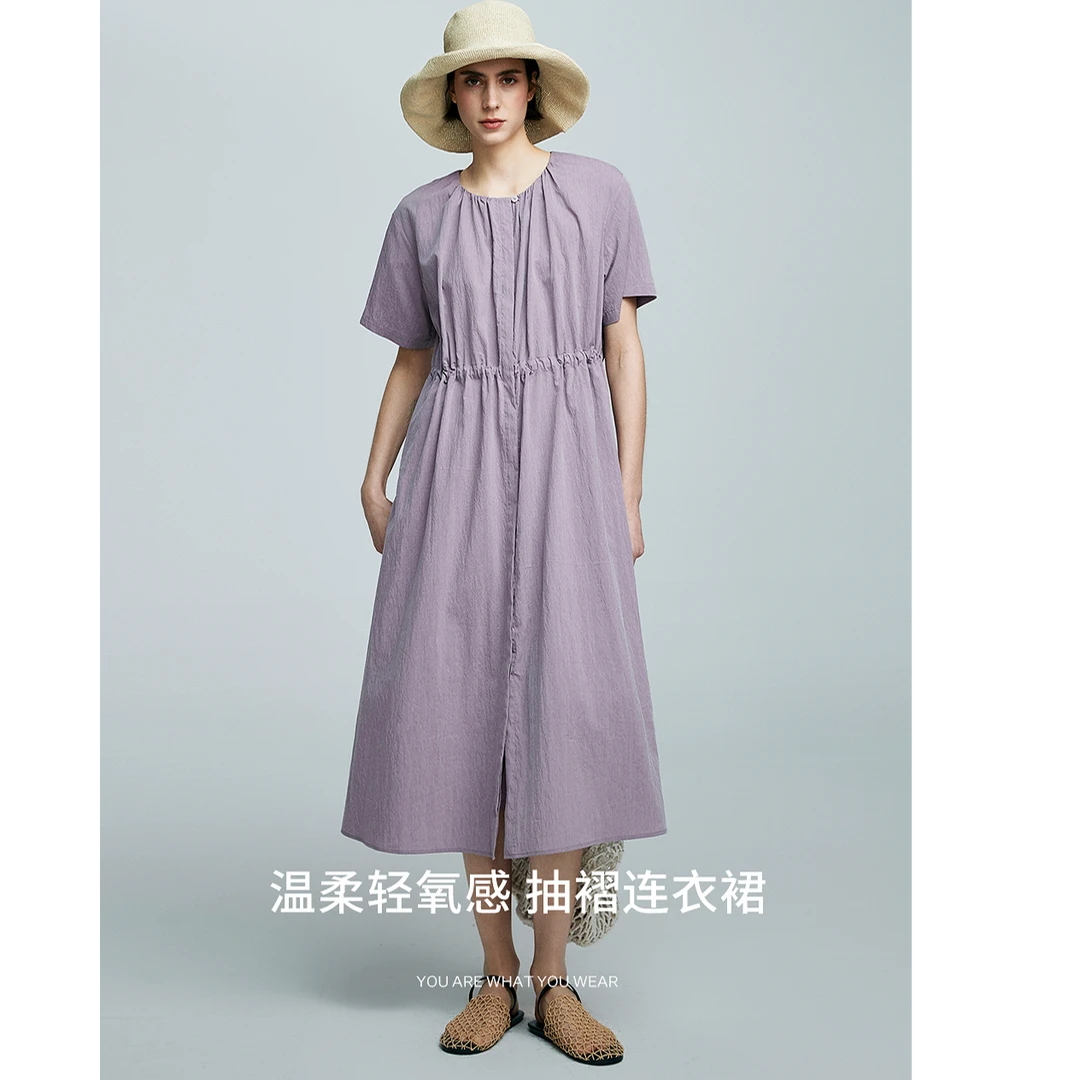 初棉25SS【莫奈花园】抽皱感连衣裙 353616024