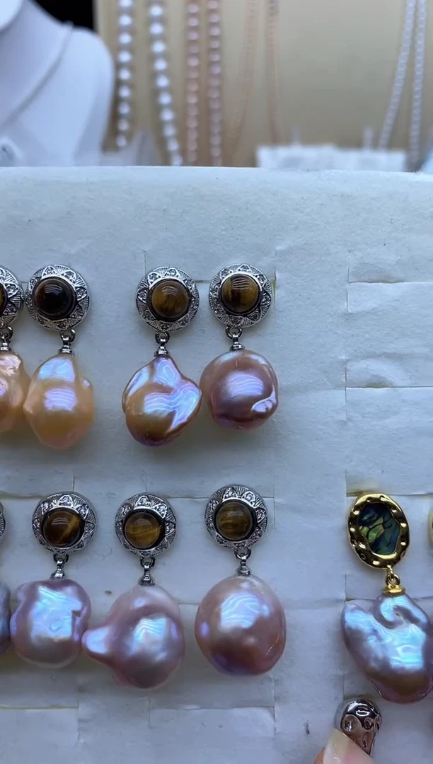 未镶嵌耳饰淡水珍珠耳环多样性发其一