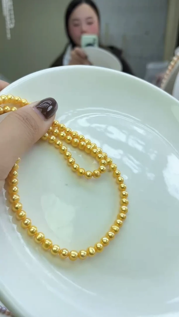未镶嵌项链淡水珍珠黄色系小米项链