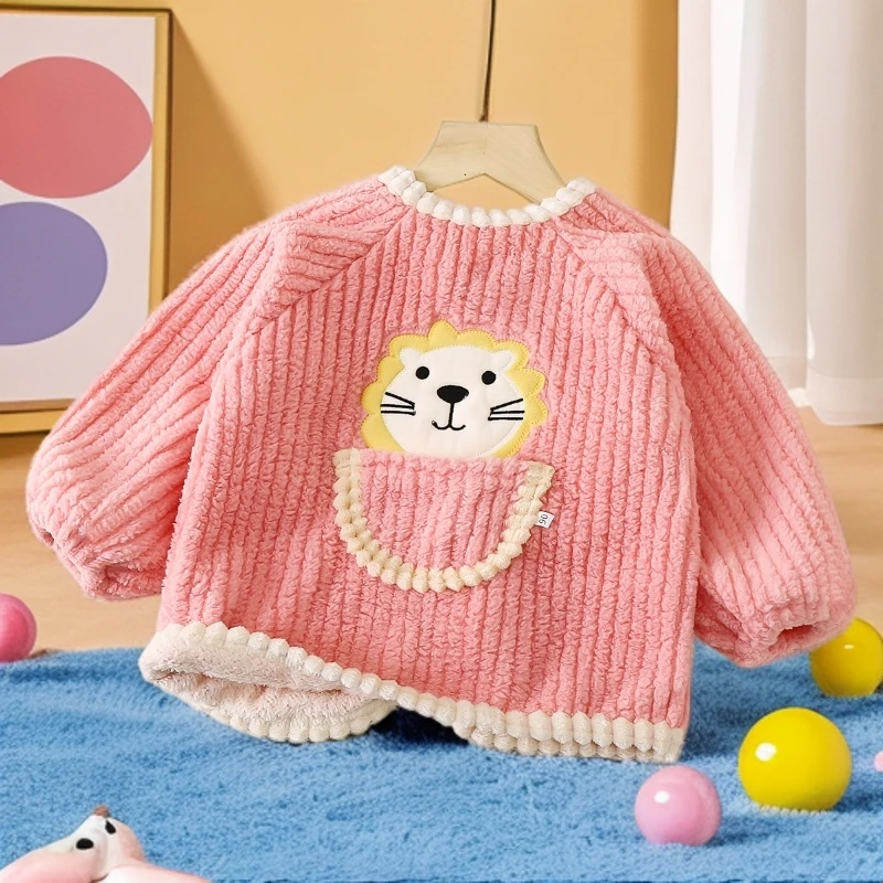 秋冬新款幼儿罩衣加厚反穿衣外穿婴儿围兜小孩罩棉衣护衣加绒罩衫