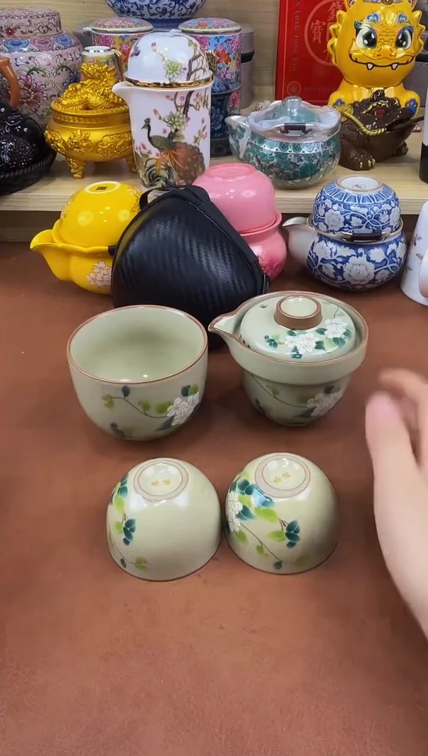 陶瓷茶具摆件旅行套组