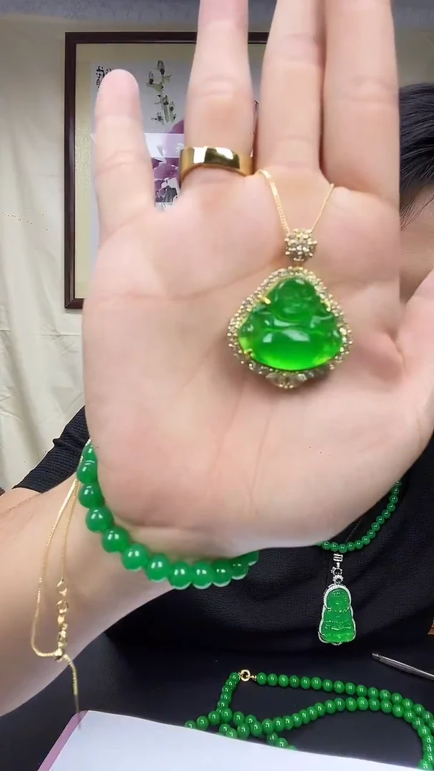 吊坠(赠链)14K金镶嵌翡翠D17