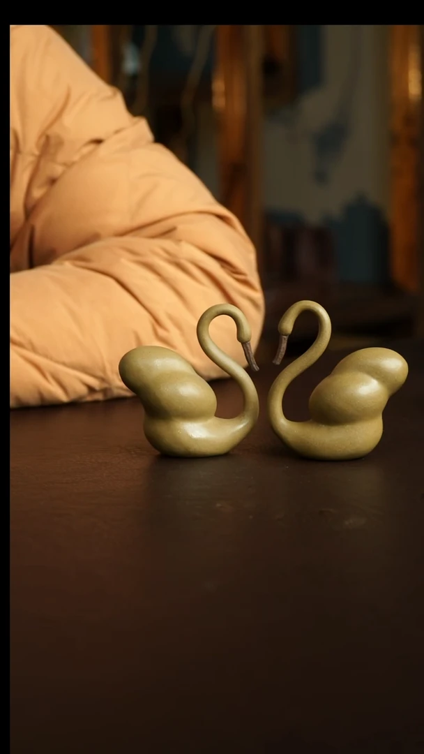 茶杯紫砂17号 葫芦天鹅 宜兴紫砂原矿作品