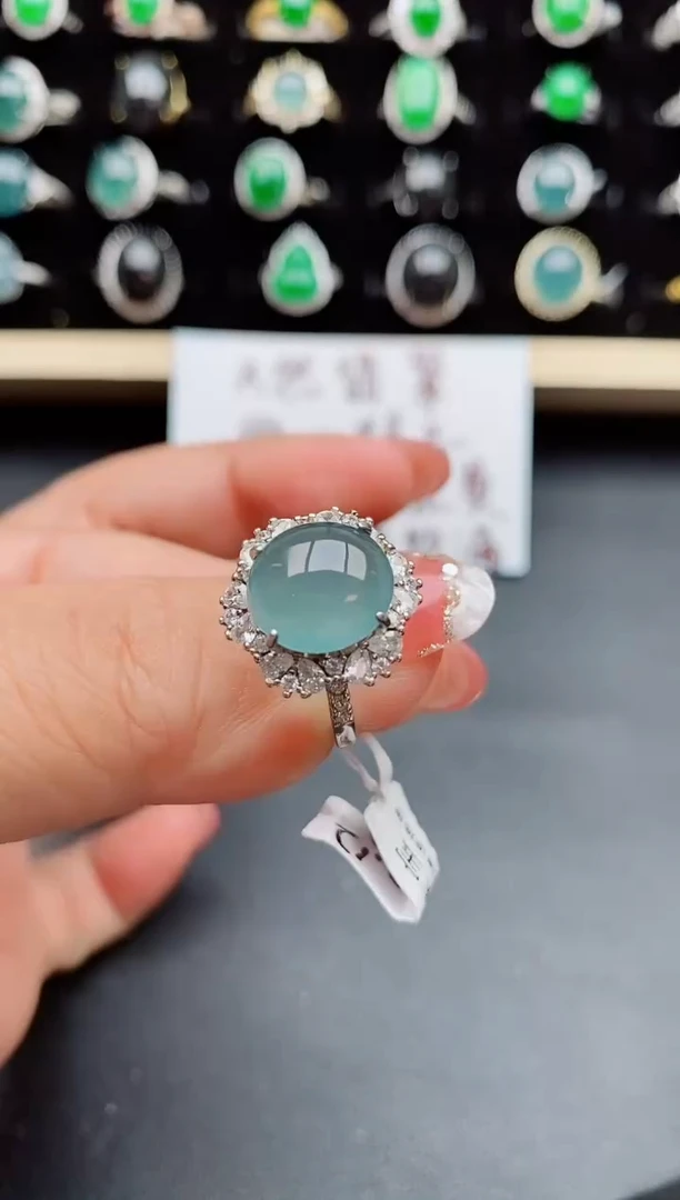【闪购商品】翡翠戒指银S925镶嵌50800