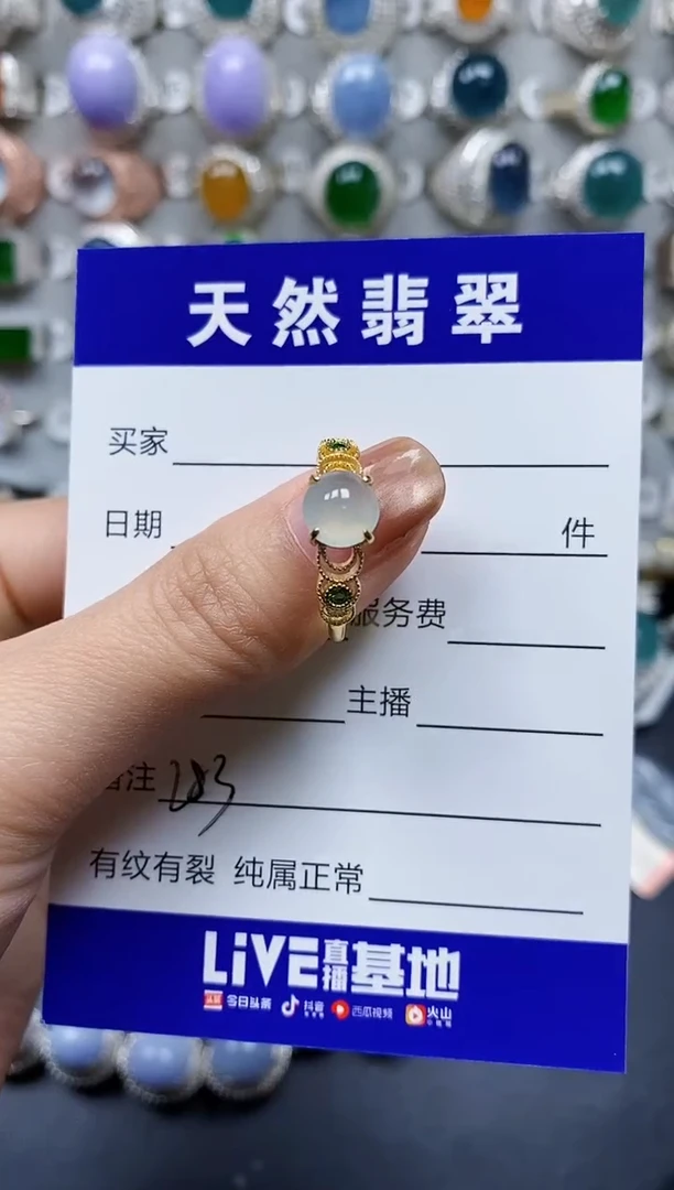 【闪购商品】翡翠戒指银S925镶嵌0283