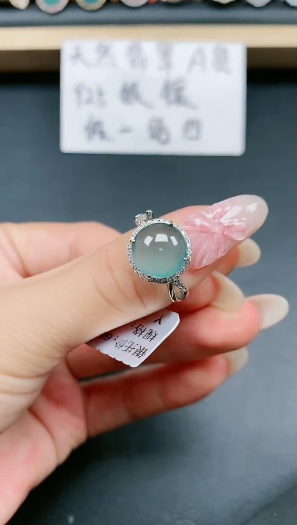 翡翠戒指银S925镶嵌11111111