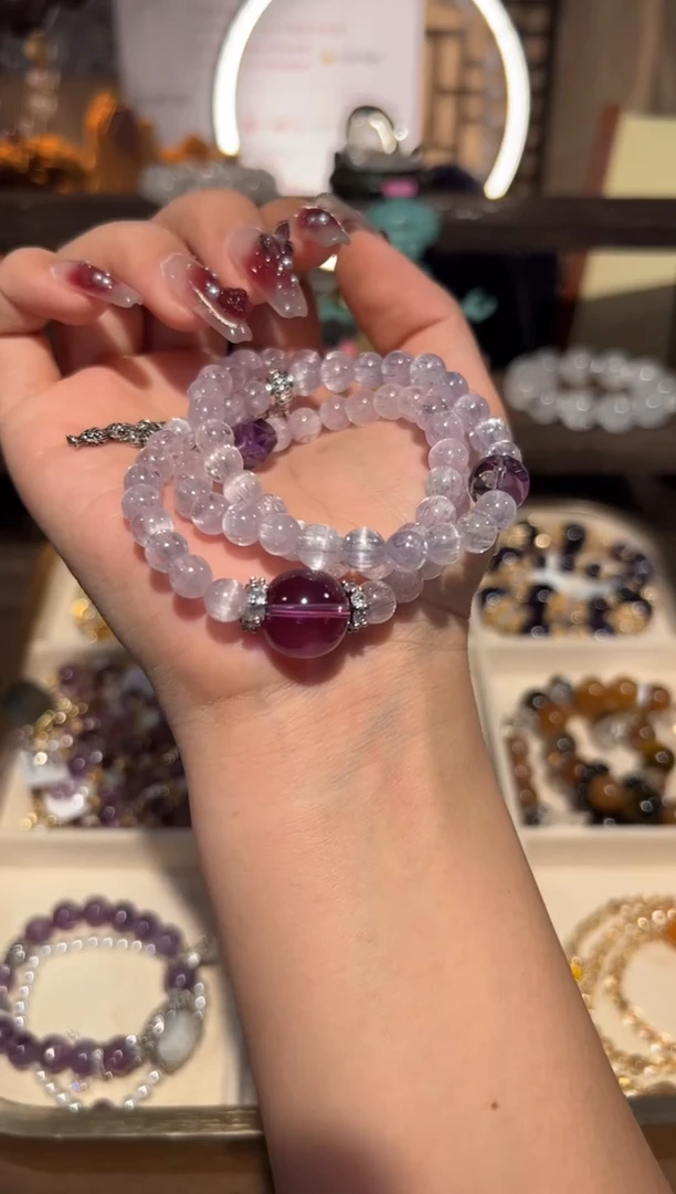 【闪购商品】水晶手链合金高货紫锂辉