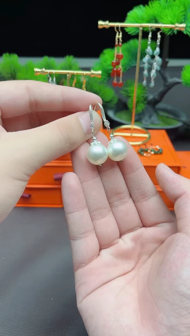 耳饰银S925镶嵌拼合珍珠（马贝珠）239
