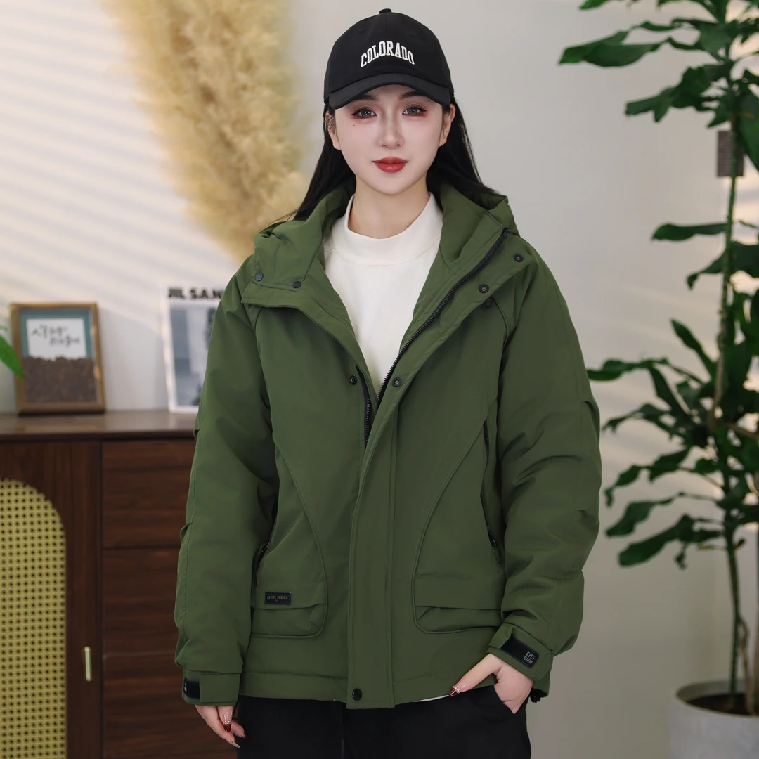 秋冬户外冲锋衣工装棉服情侣休闲外套连帽宽松潮流百搭加厚防风