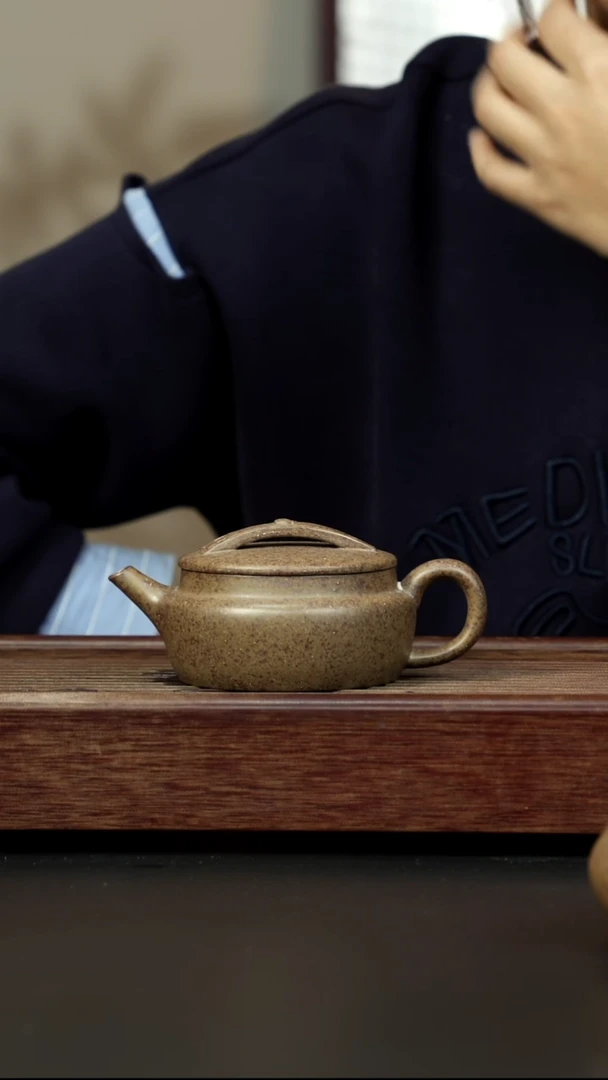 紫砂茶壶本绿柴烧 如意汉瓦