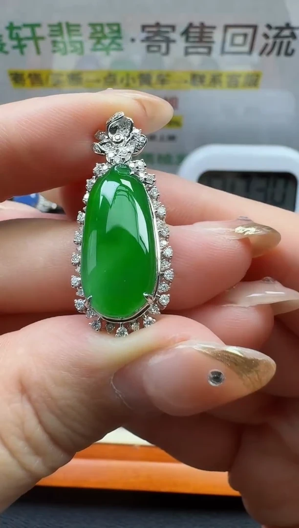 【闪购商品】翡翠颈饰18K金镶嵌寄售回流，不退不换