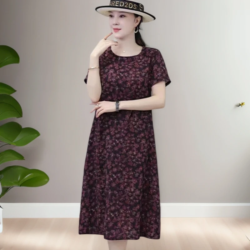 10301-夏季新款亲肤透气小碎花显瘦气质时尚中长款连衣裙【依】