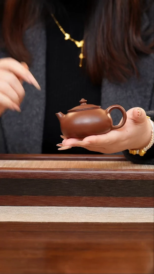 紫泥小寒江100cc宜兴手工紫砂壶