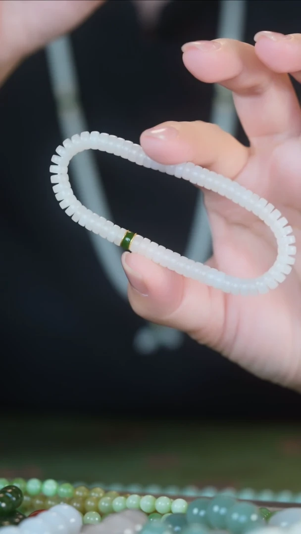 手串未镶嵌和田玉米达精工药片钱串子直切手串 6mm