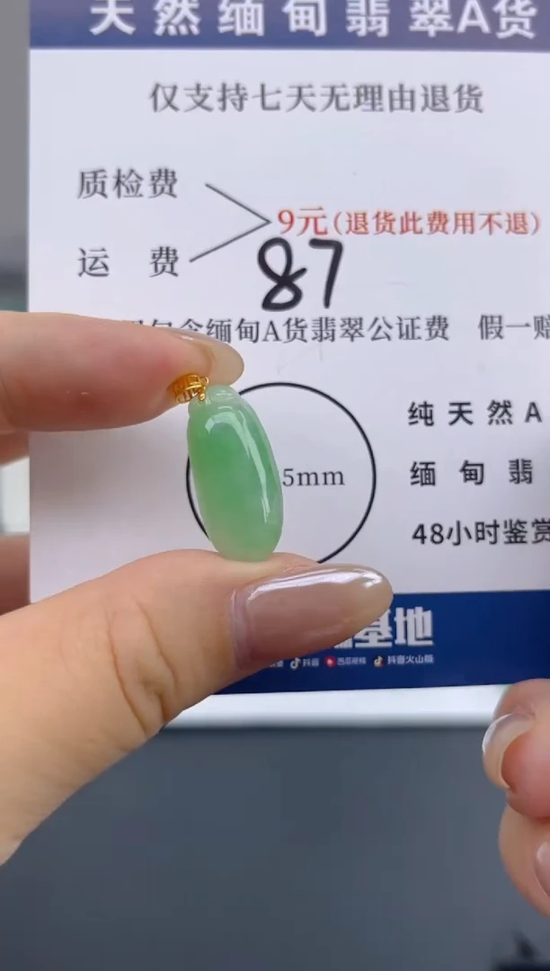 颈饰18K金镶嵌翡翠天然A货翡翠