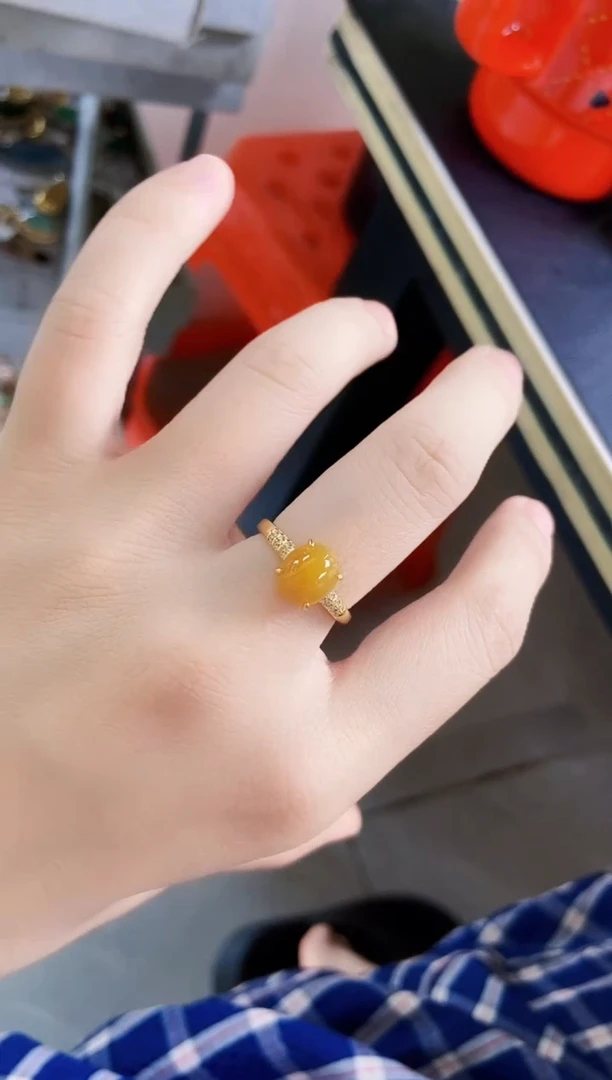 翡翠戒指银S925镶嵌456879